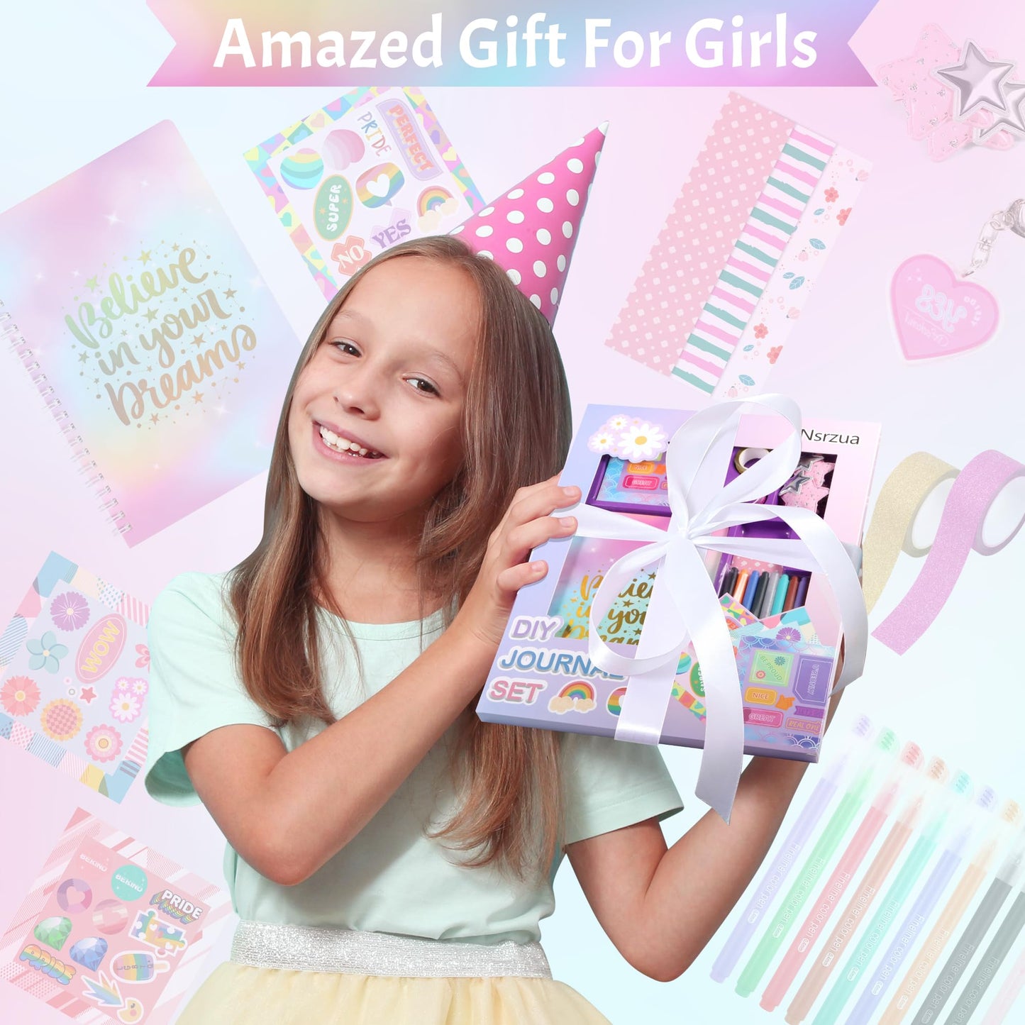 Nsrzua Gifts For 8 9 10 11 12 13 14 Year Old Girl - Diy Journal Kit For Girls,Toys For Ages 8-14 Girls And Birthday Gifts For Gi