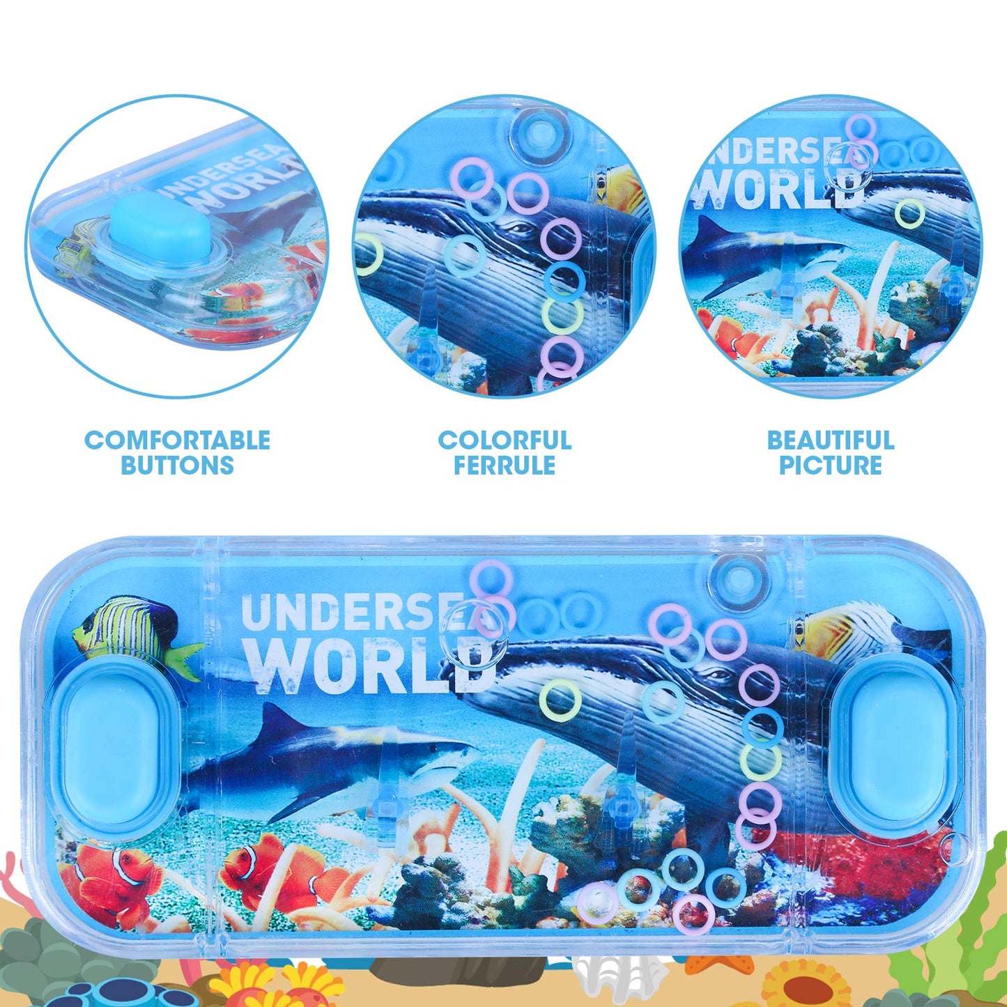 Sevenq Handheld Water Games, 4 Packs Ocean Theme Water Toss Ring Game Aqua Toy Water Ring Game For Kids Stocking Stuffers