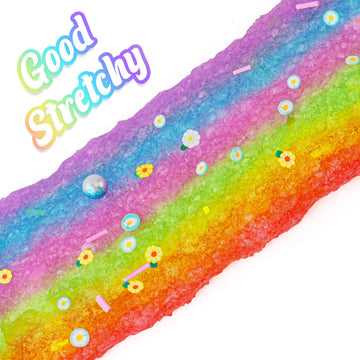 Bear Rainbow Snow Fizz Slime, Good Stretchy & Non-Sticky Crunchy Slime, Slime Party Favors For Kids, Slime Sensory Toys, Girls G