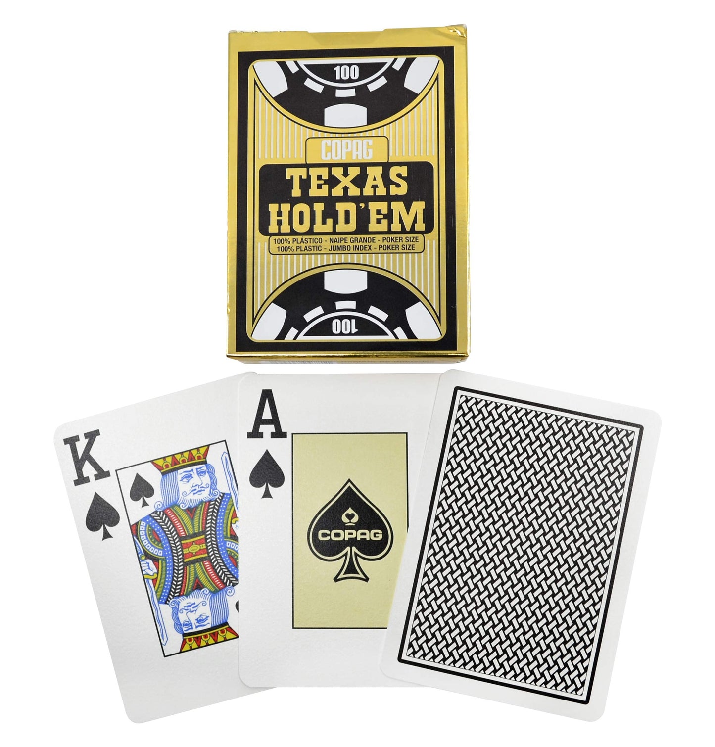 Copag Poker Size Jumbo Index Texas Hold'Em Playing Cards Single Deck (Black)
