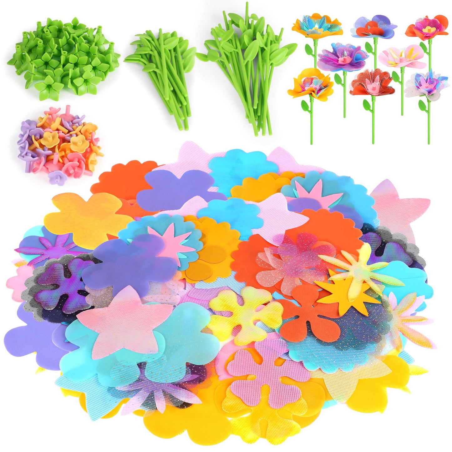 beefunni DIY Flower Bouquet Craft Accessories Can Make 32 Flowers, Flower Making Toys Accessories