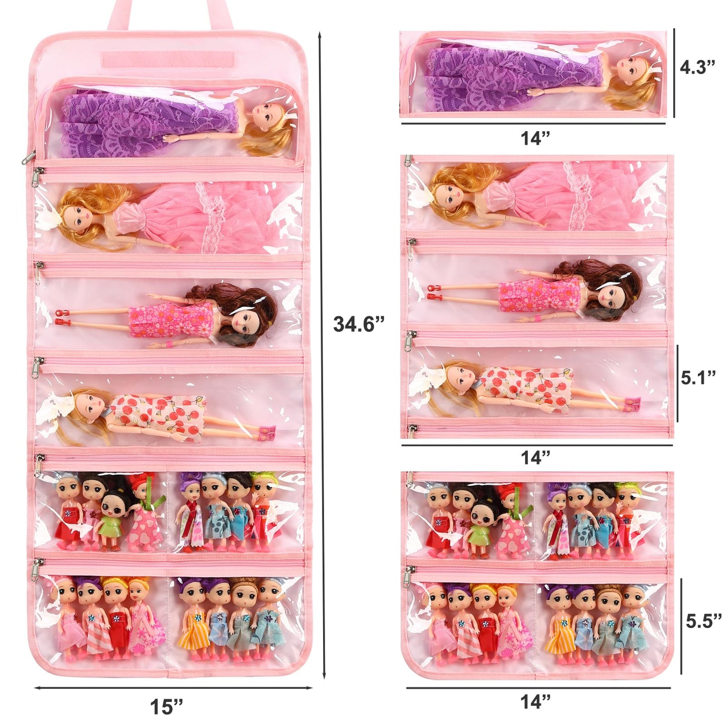 Jianya Dolls Storage Bag Toys Display Carrying Storage Organizer Clear View Compatible With All Surprise Dolls Small Toy, Unicor