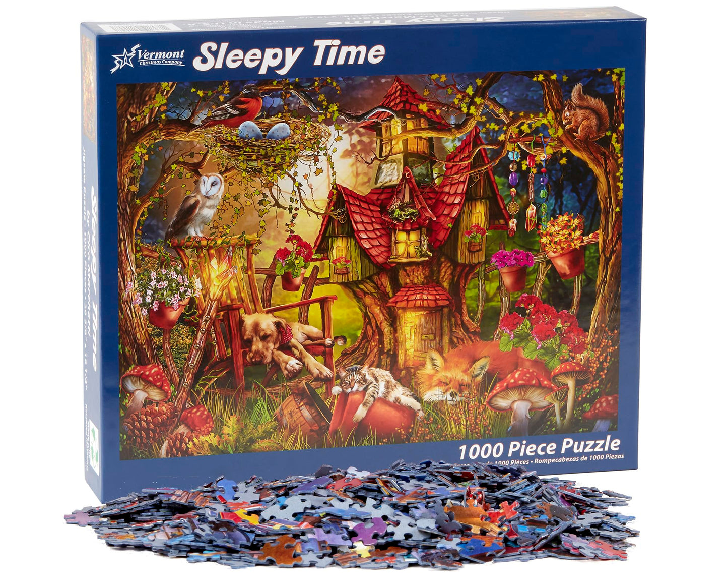 Vermont Christmas Company 1000 Piece Sleepy Time Jigsaw Puzzle - Durable Fully Interlocking Design (26 5/8" x 19 1/4")