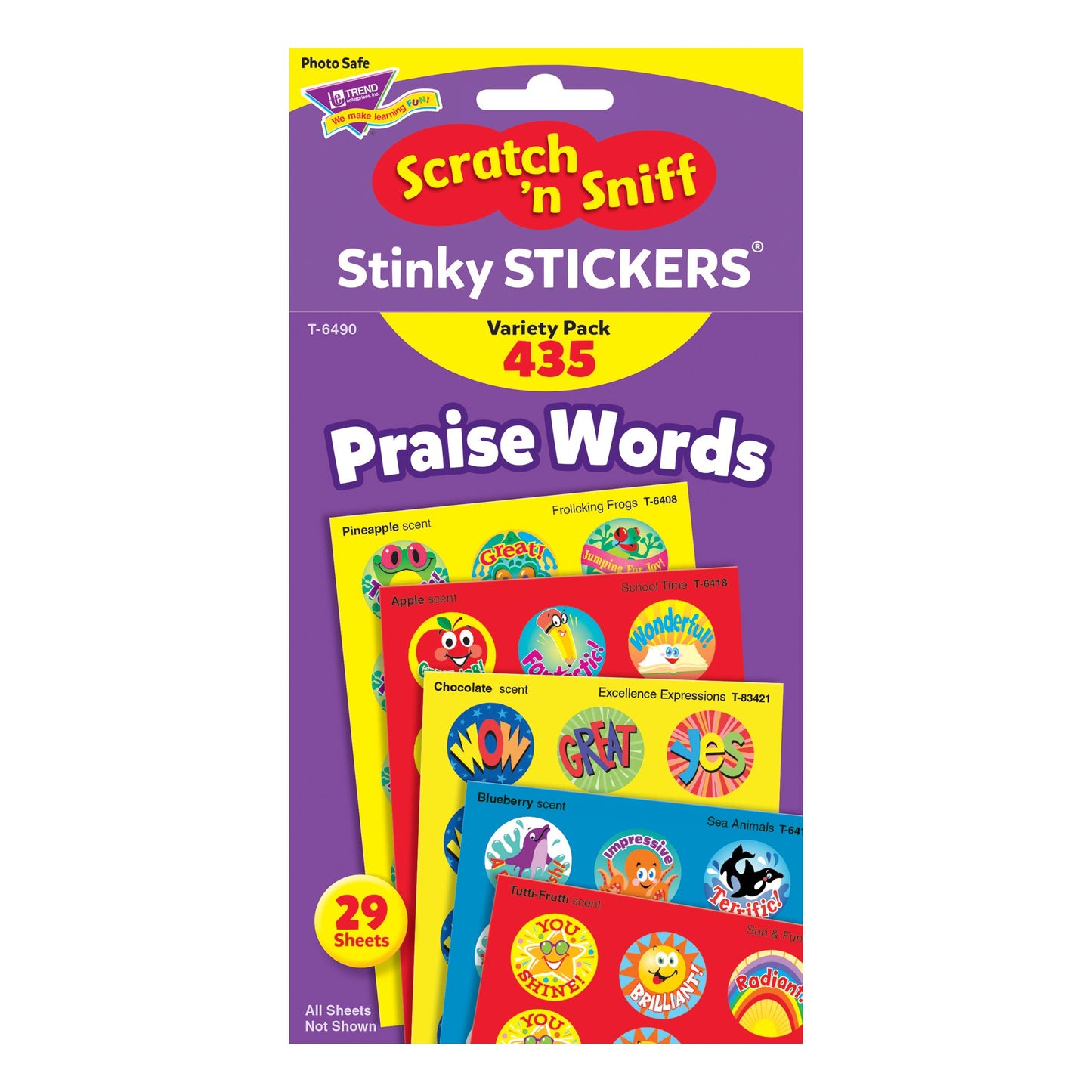 TREND T6490 Stinky Stickers Variety Pack, Praise Words, 432/Pack (TEPT6490)