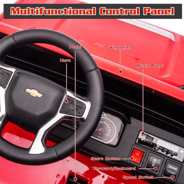 LUIBAS 24V 2-Seater Battery Powered Licensed Chevrolet Silverado Kids Ride On Truck Electric Vehicle with Remote Control, Kids R