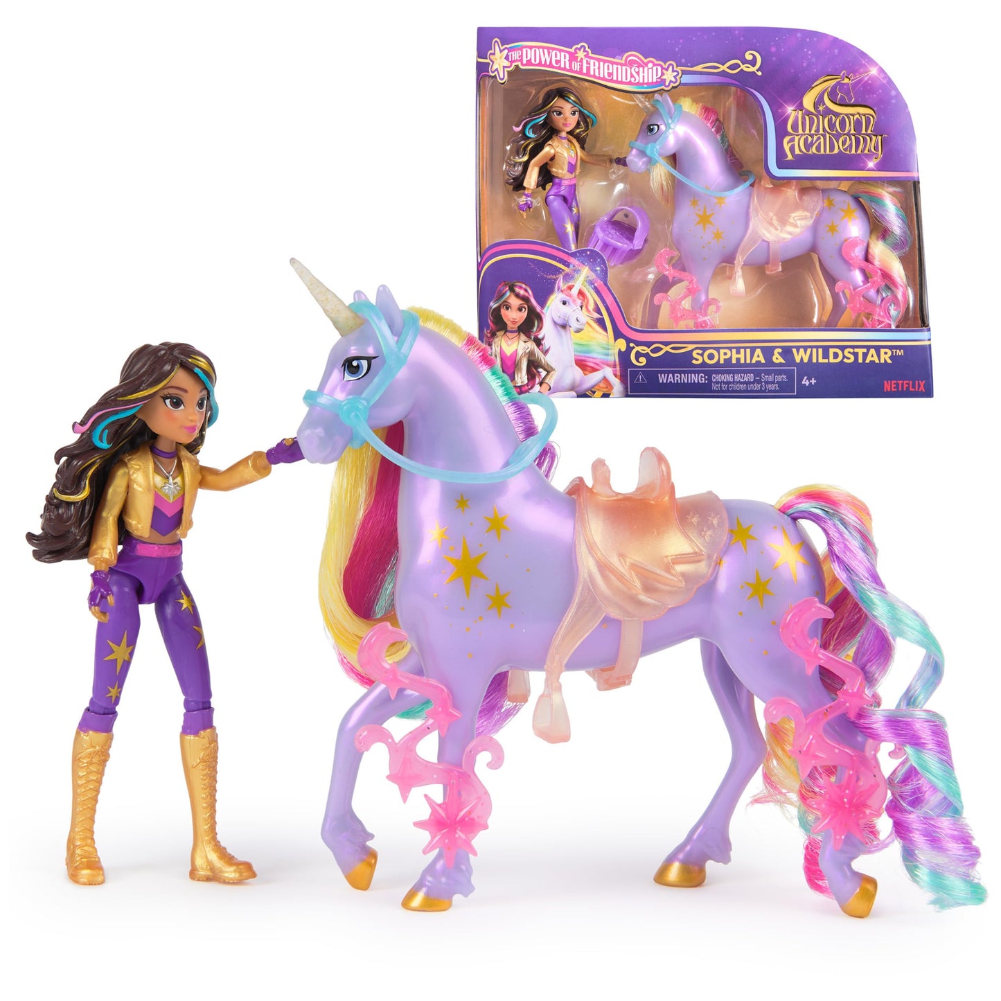 Unicorn Academy, Sophia & Wildstar Power Of Friendship Set, Translucent Saddle & 2 Power Accessories, Dolls & Unicorn Toys For G