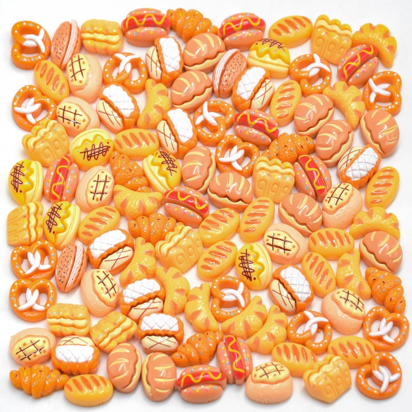 100 Pieces Mini Bread For Dollhouse Miniatures Mini Food For Crafts Tiny Resin Things For Dollhouse Mini Kitchen Micro Landscapi