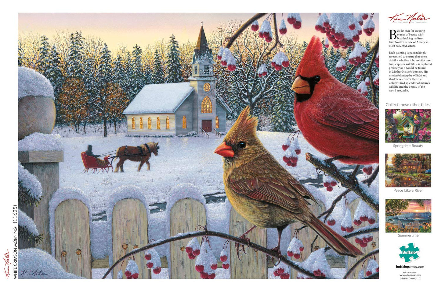 Buffalo Games 1000 Piece Jigsaw Puzzle - Kim Norlien White Crimson Morning - Large Multicolor Puzzle for Adults - 26.75 x 19.75 Inches