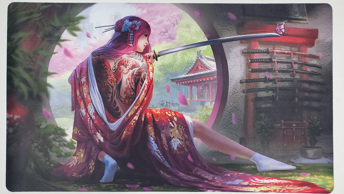 Fantasy North - Butterfly - TCG Trading Card Game Playmat and Mouse Pad - 24 x 14 inches - Perfect for Magic MTG Commander Pokem