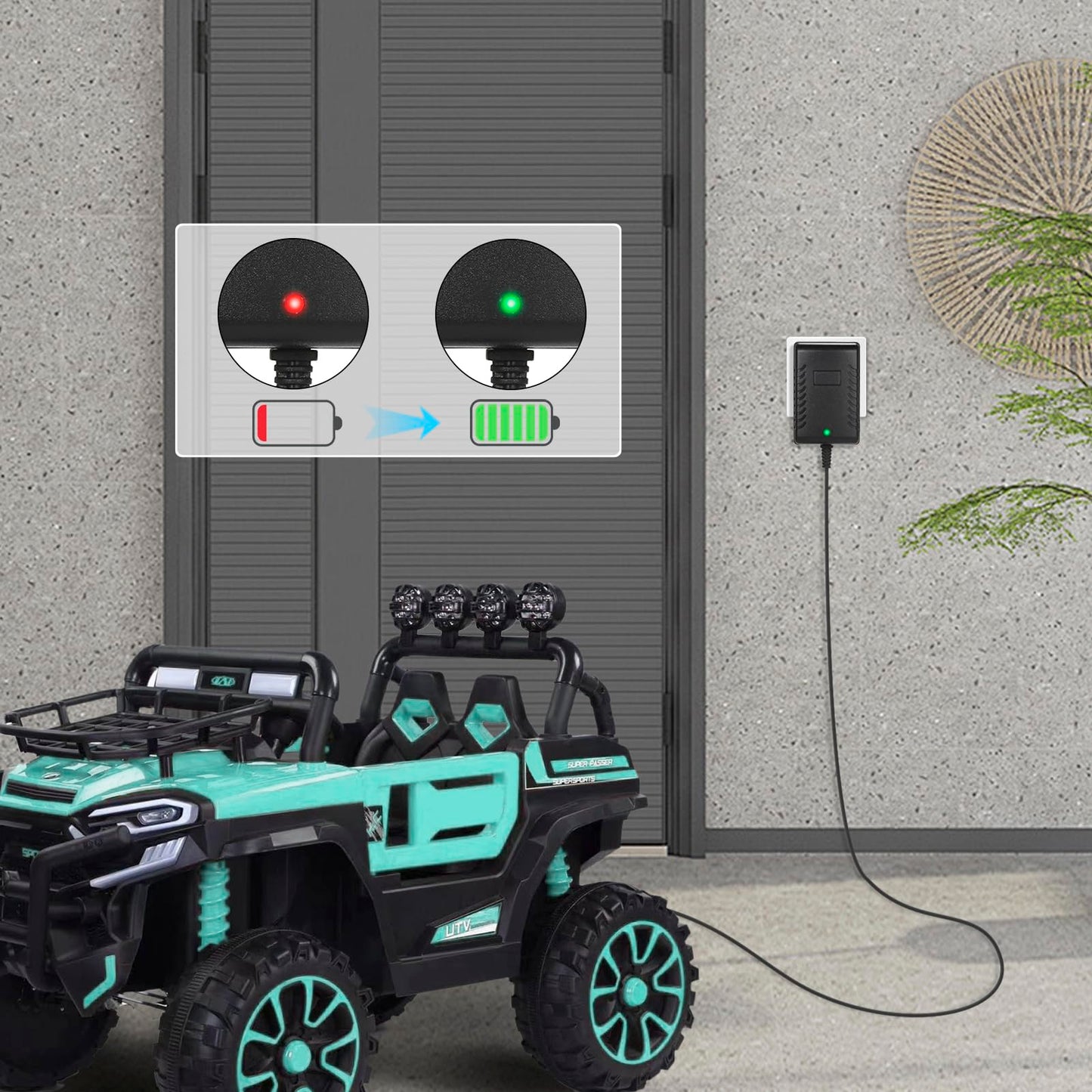 TUAGUI 12V Kids Charger for Ride-On Toys, Universal Battery Charger for Electric SUV Cars, Durable and Reliable Power Source