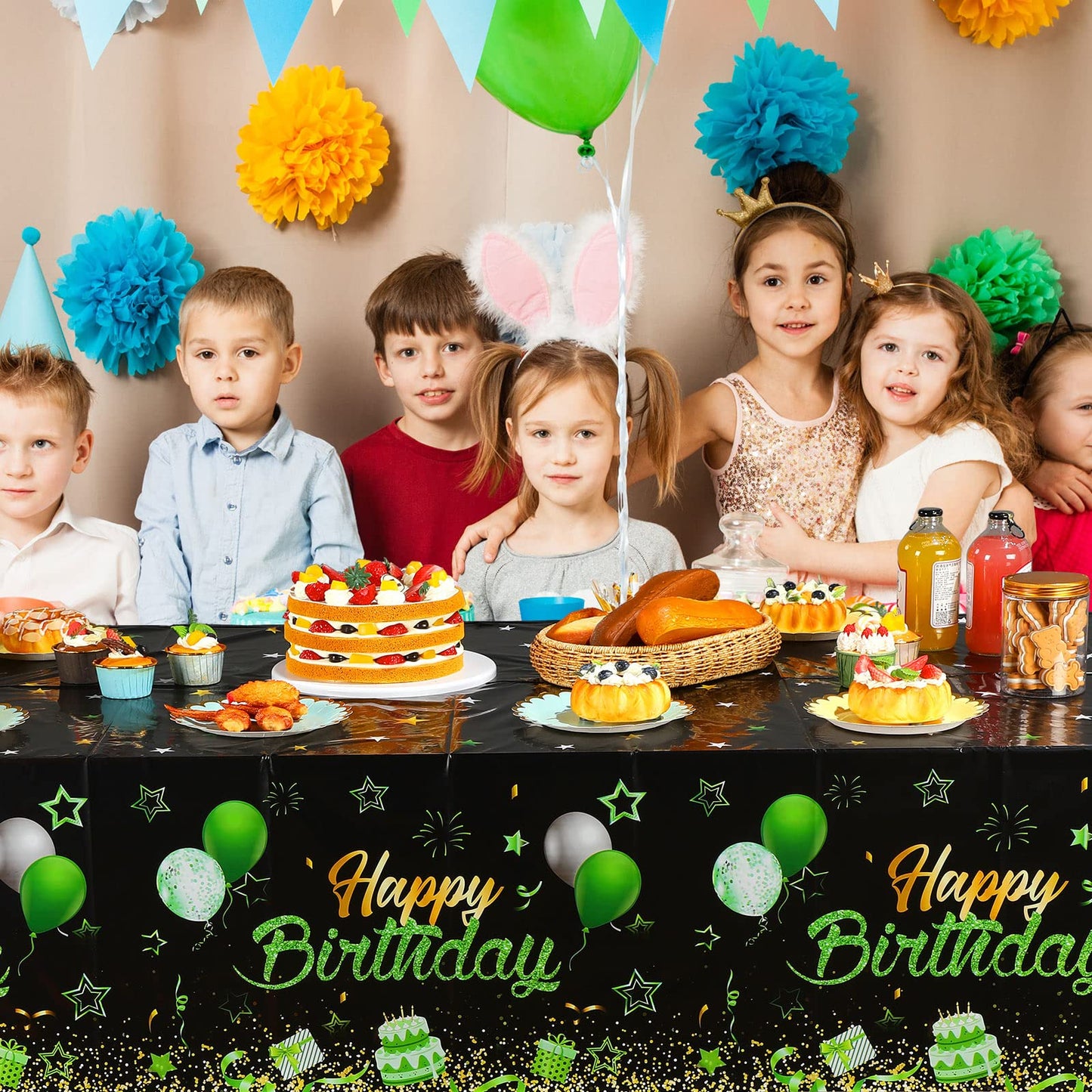 Breling 3 Pack Birthday Party Supplies Confetti Sprinkles Happy Birthday Tablecloths Starry Table Covers For Kids Adults Birthda