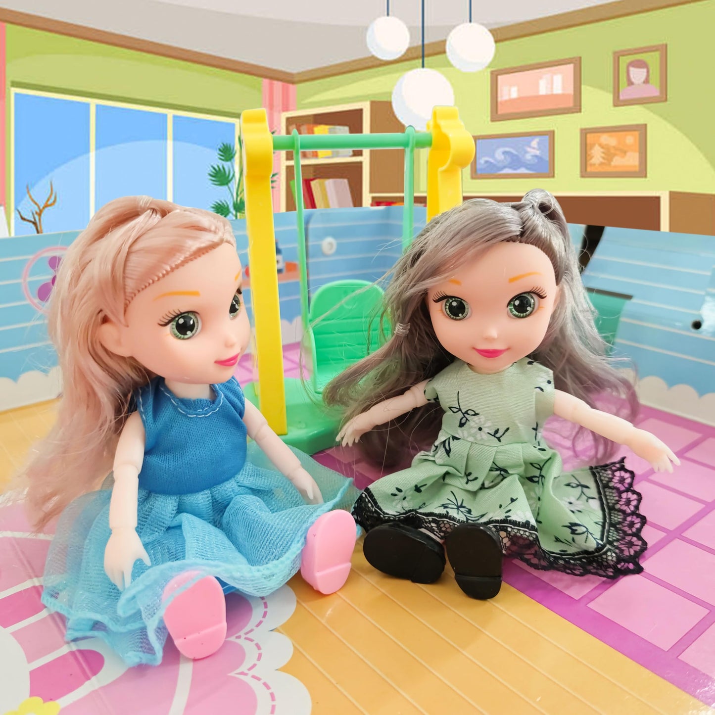 Jing Show Bussiness 5 Sets Doll Clothes For 6 Inch Doll ,Include 5 Pieces Girl Mini Dolls, 5 Sets Handmade Doll Clothes And 5 Pairs Of Doll Shoes
