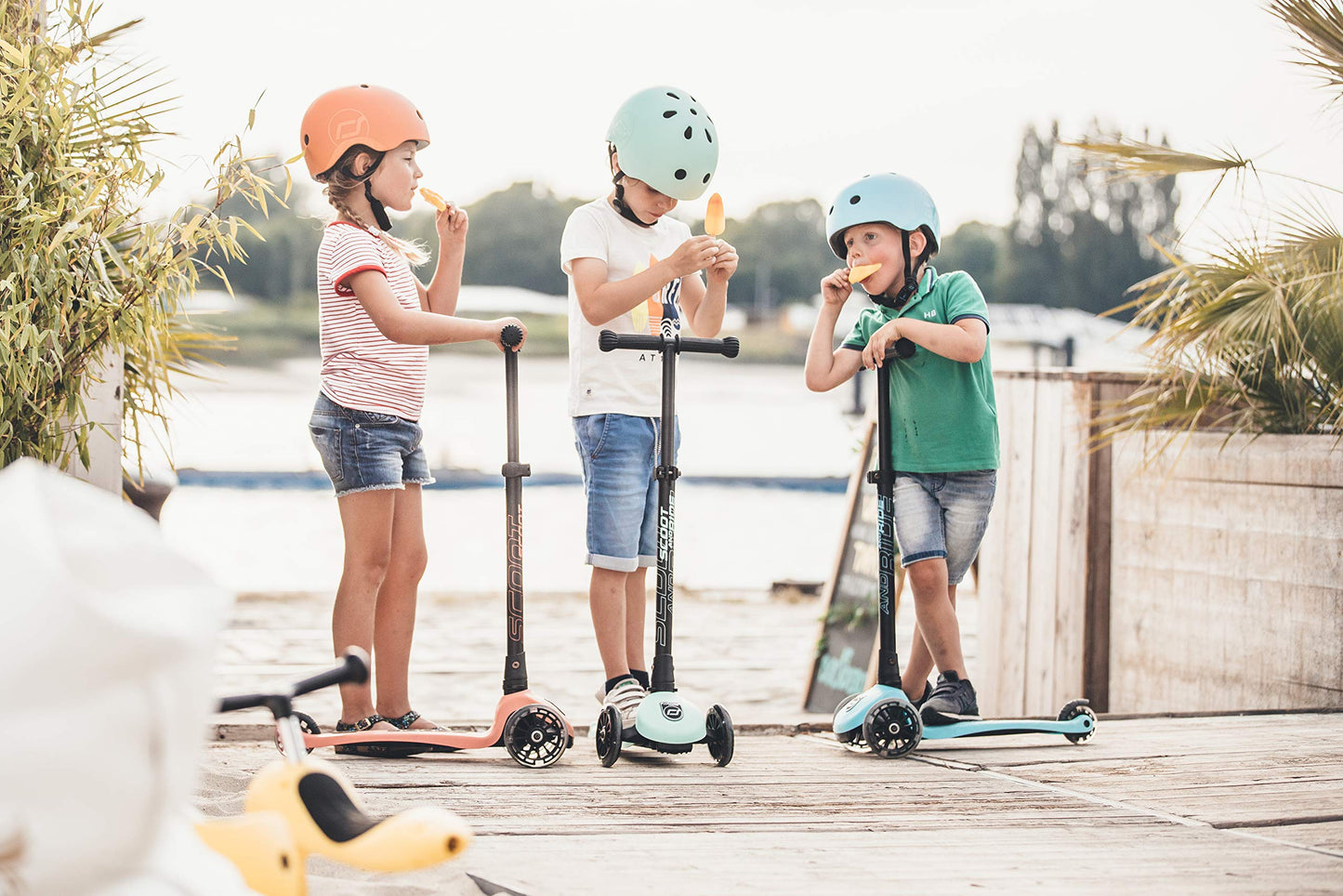 Scoot & Ride Stand-Up Push Scooter For Children Ages 3-6, Highwaykick 3, Peach