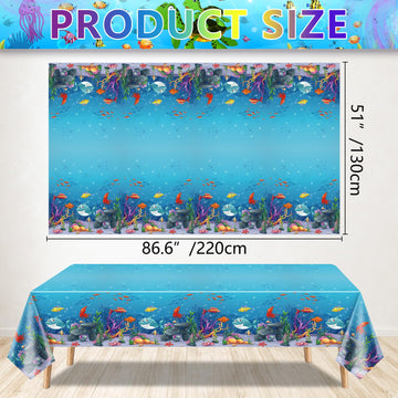 4 Pack Under The Sea Tablecloths Ocean Waves Underwater Table Cover Ocean Animals Table Cloth Ocean Sea Life Tablecloth Ocean An