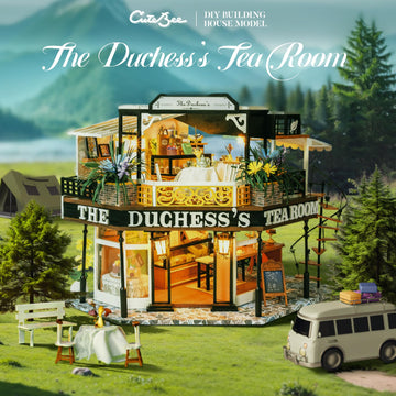Cutebee Dollhouse Miniature With Furniture, Diy Wooden Dollhouse Kit Plus Dust Proof, Creative Room Idea (The Duchess'S Tea Room
