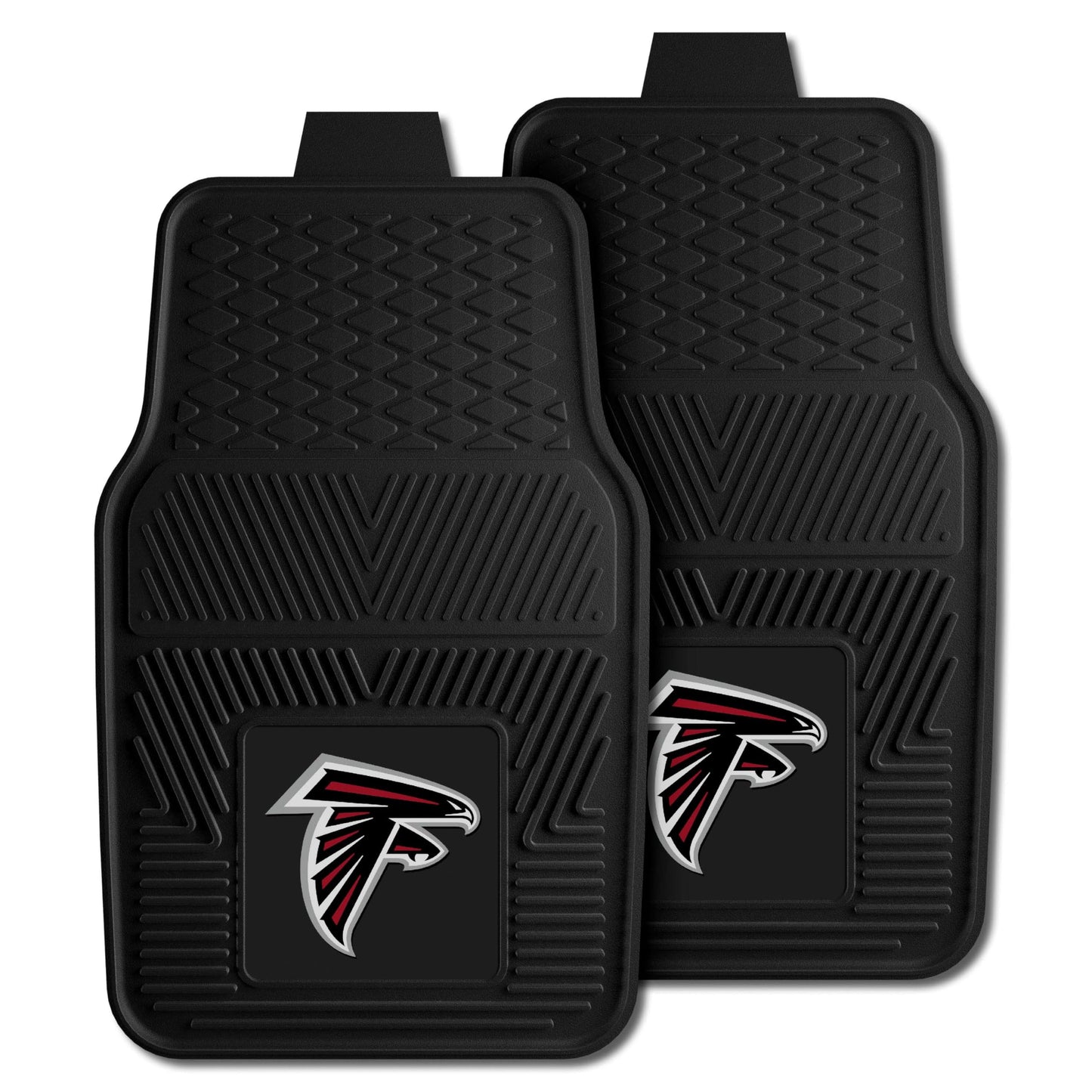 FANMATS 8885 Atlanta Falcons 2-Piece Heavy Duty Vinyl Car Mat Set, Front Row Floor Mats, All Weather Protection, Universal Fit,