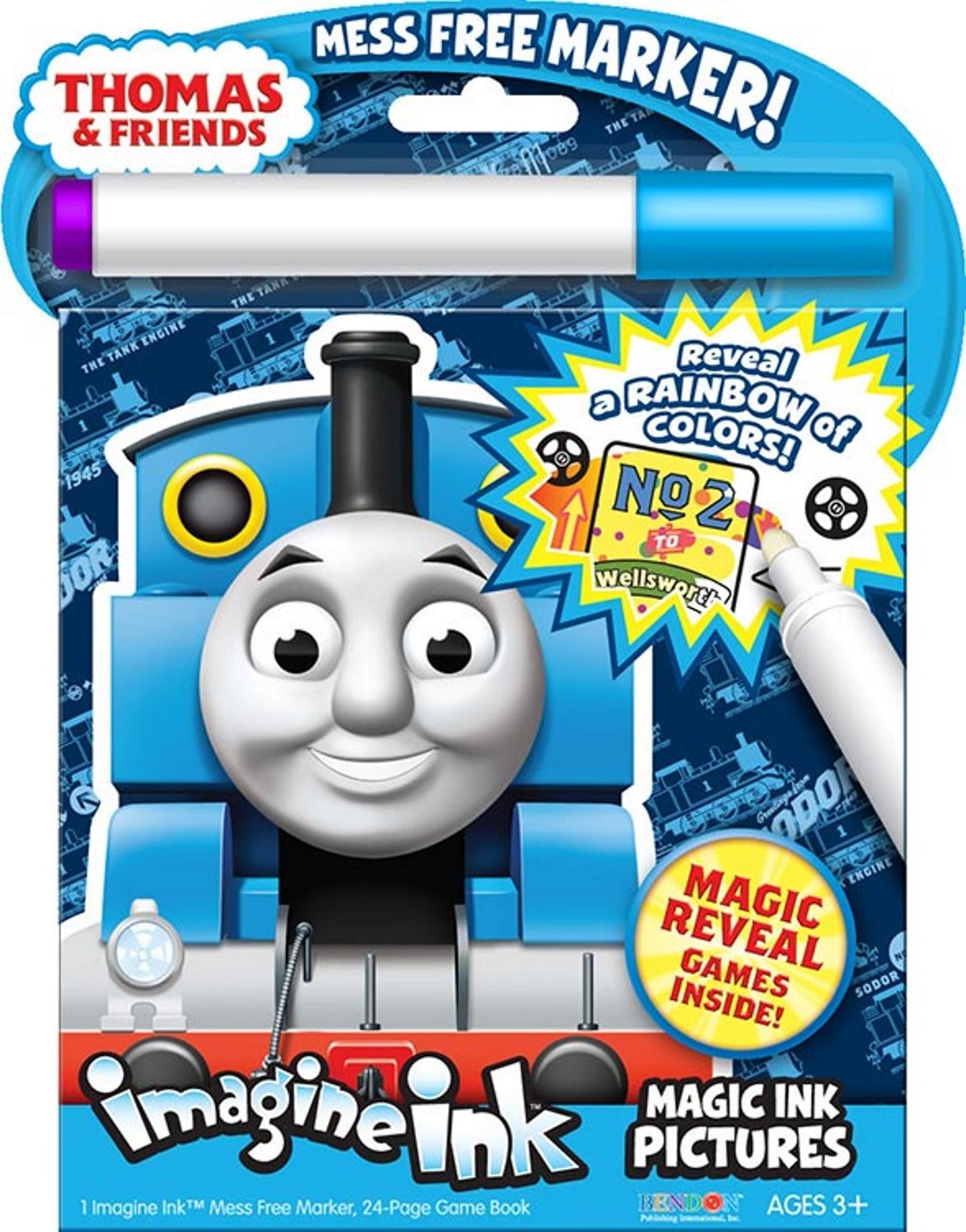 Bundle of 3 Imagine Ink Magic Pictures Activity Books - Mickey Mouse Clubhouse, Sesame Street, and Thomas & Friends