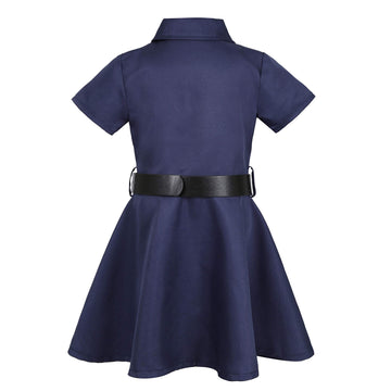 Gortykor Girls Police Officer Costume Cop Outfit For Girls Halloween Cop Dress Up (7-8 Years)