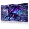 for MTG Card Playmat with Zone Game Play Mat for MTG TCG 24 x 14 inches Non-Slip Play Mat for Commander Board RPG CCG Game TCG Other Card Games/Mouse Pad-Glowing Purple Dragon