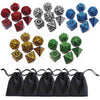 CREEBUY Polyhedral DND Dice Set - 35 Pieces, 7-Die RPG Dice, Vintage Pattern, Standard Size, 5 Colors with White