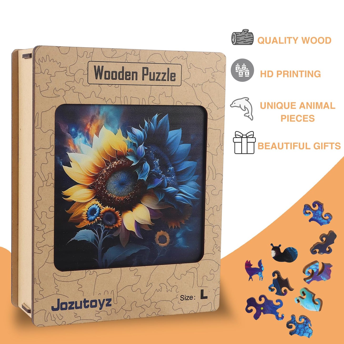 Wooden Puzzle For Adults, 248 Piece Unique Animal Shaped Wooden Jigsaw Puzzles, Wooden Puzzle Adults Family Game Gift For Adults
