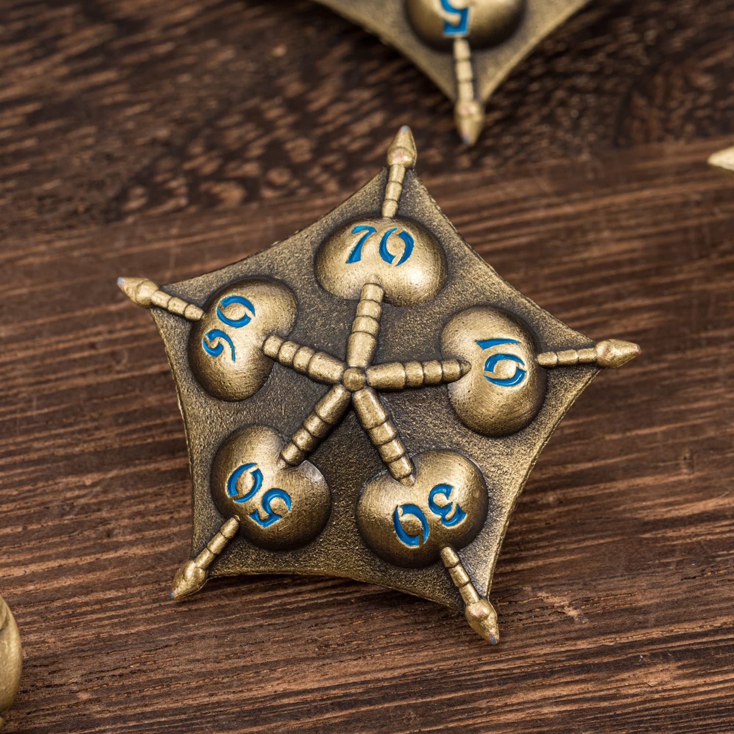 Udixi Dragon Metal Dice Set D&D, 7-Die Polyhedral Dice Set With Unique Shape For Dnd Dungeons And Dragons Role Playing Games(Bro