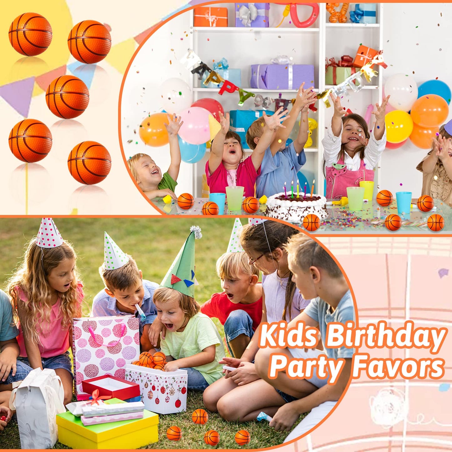 Wellvo Basketballs Party Favors 36 Pack Mini Basketball Stress Balls Relief Toys Foam Sports Balls For Kids Goodie Bag Stuffers Classroom Prizes Football Party Decorations(1.6 Inch)