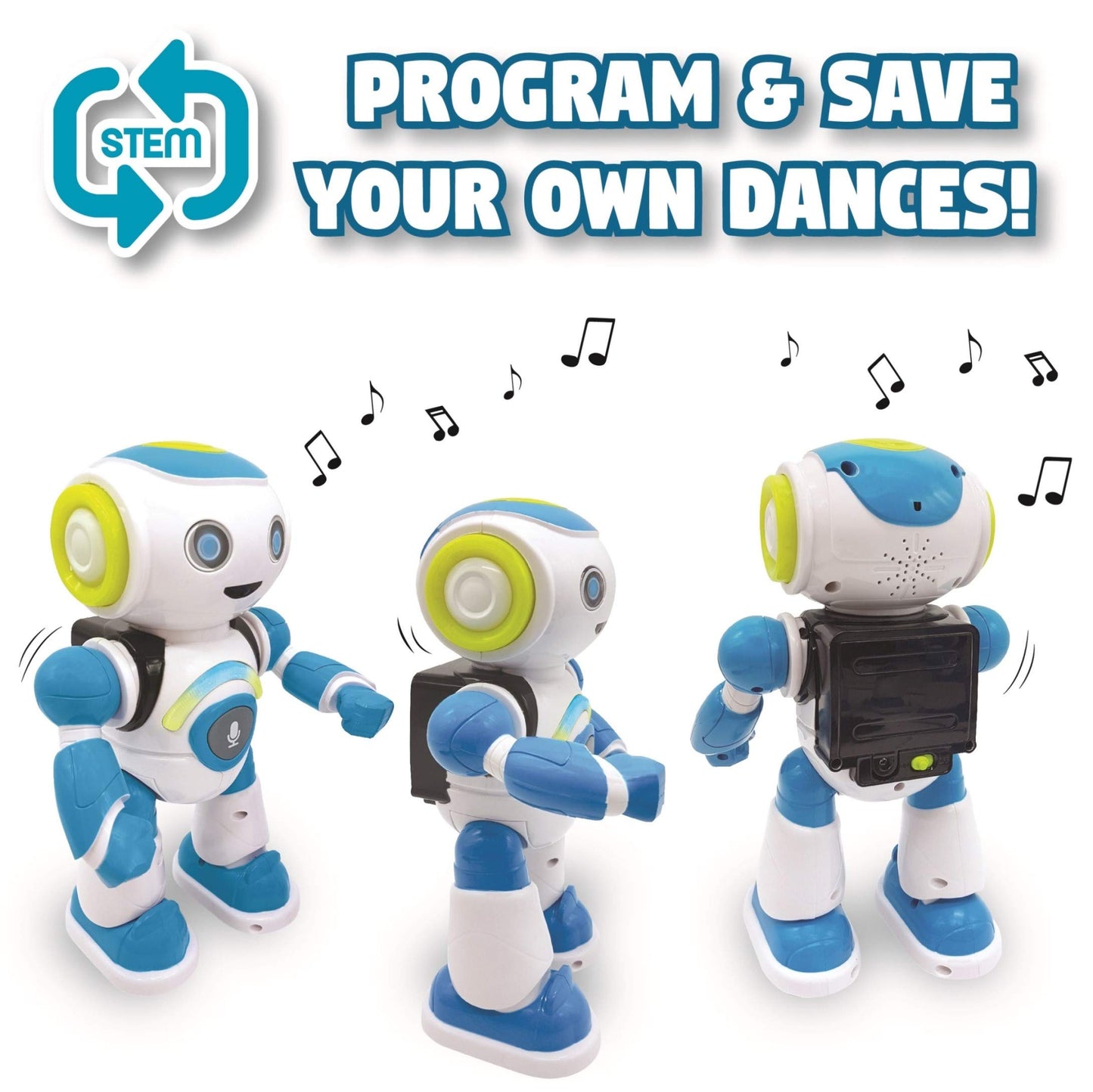 Lexibook - Powerman Jr. Smart Interactive Toy That Reads In The Mind Toy For Kids Dancing Plays Music Animal Quiz Stem Programmable Remote Control Boy Robot Junior Green/Blue - Rob20En