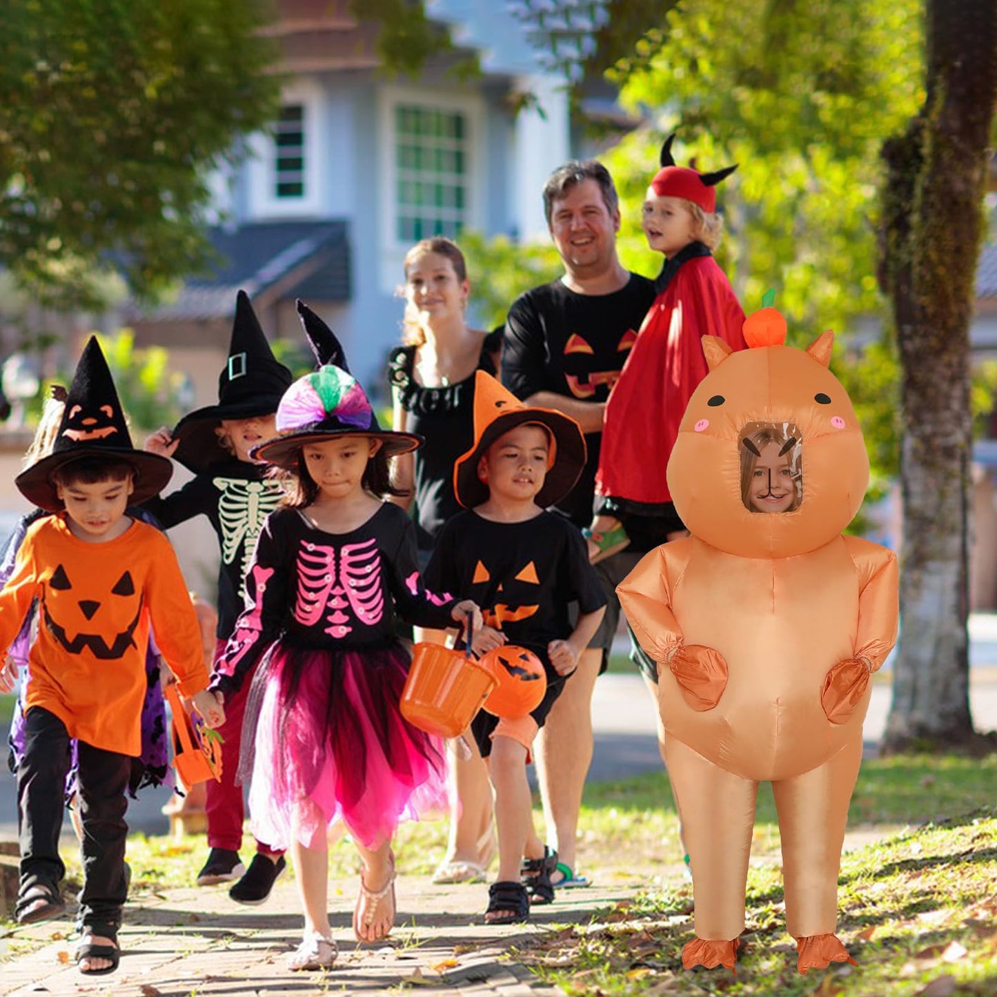 Xyjkidses Inflatable Capybara Costume Kids Halloween Costume Kid Girls Boys Funny Animal Blow Up Costumes Kid For Cosplay Party