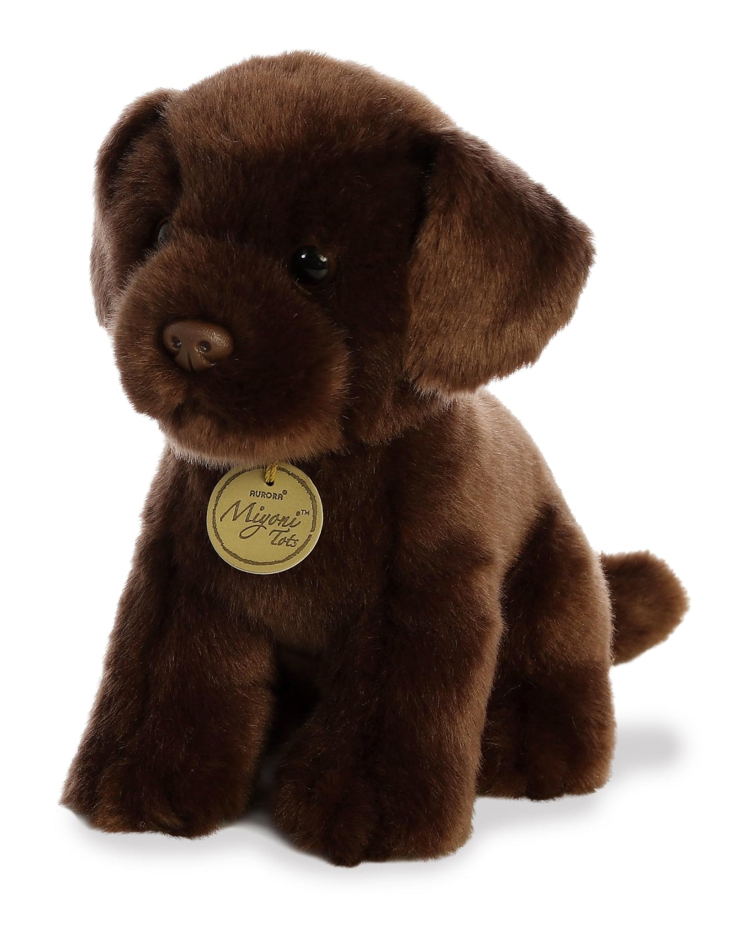 Aurora® Adorable Miyoni® Tots Chocolate Lab Pup Stuffed Animal - Lifelike Detail - Cherished Companionship - Brown 11 Inches