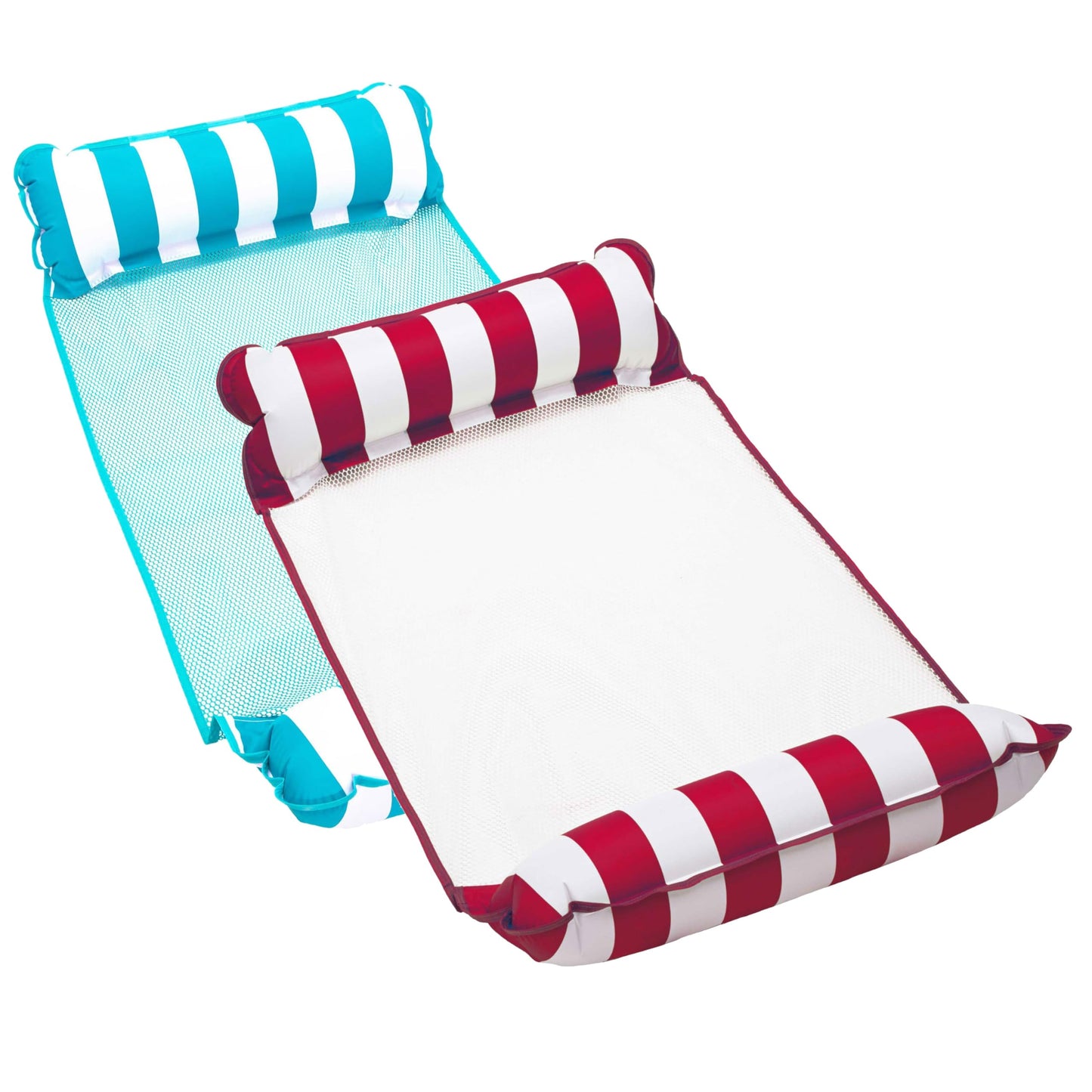 3 Pack - Aqua Original 4-in-1 Monterey Hammock, Inflatable Pool Floats for Adults, Patented Thick, Non-Stick PVC Material, 2 Lig