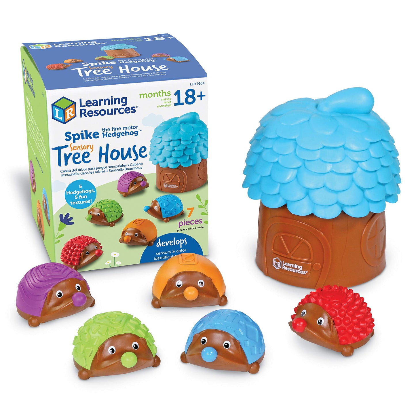 Learning Resources Spike The Fine Motor Hedgehog Sensory Tree House - 7 Pieces, Ages 18+ Months Fine Motor And Sensory Toy, Todd