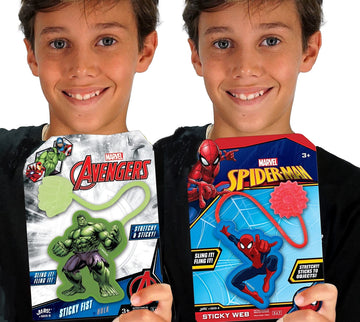 Ja-Ru Marvel Spiderman & Hulk Sticky Stretchy Fidget Toy (24 Units) Just Like Sticky Hands For Kids Bulk Treasure Box Toys For Classroom Prizes. Kids Goodie Bag Stuffers. Ab-6809-24
