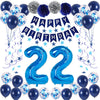 Naninuneno 22Nd Blue Birthday Party Decorations For Boy Girl Men Women, Happy 22 Birthday Balloons Supplies With Happy Birthday