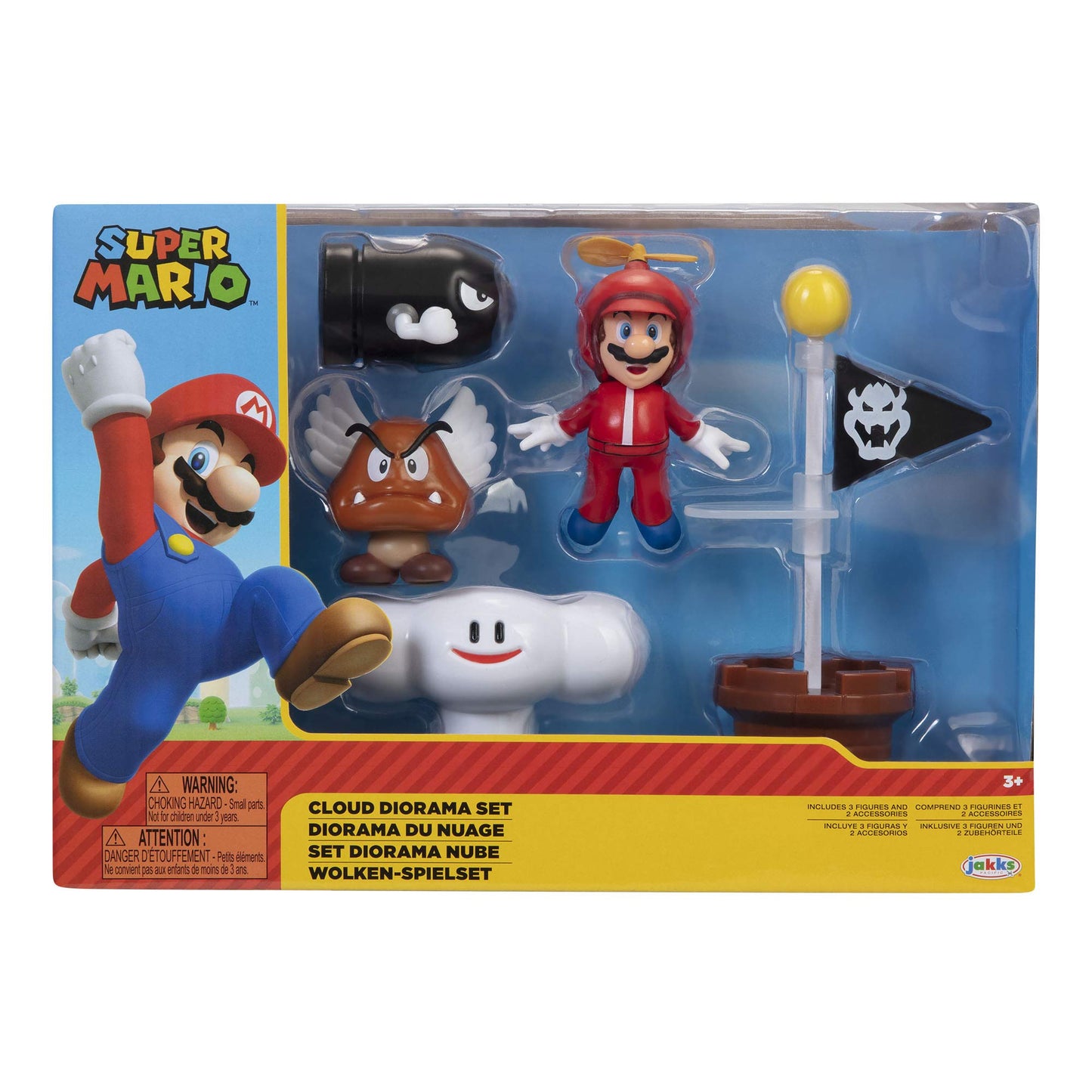 SUPER MARIO Cloud World Diorama Set with 2.5 Propeller Mario Action Figure