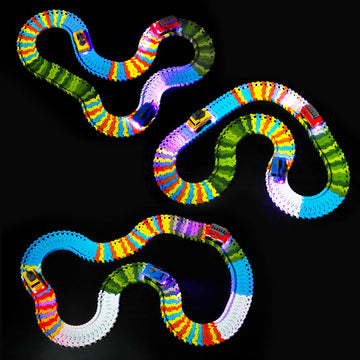 Tracks Cars Replacement only, Toy Cars for Magic Tracks Glow in the Dark, Racing Car Track Accessories with 5 Flashing LED Light