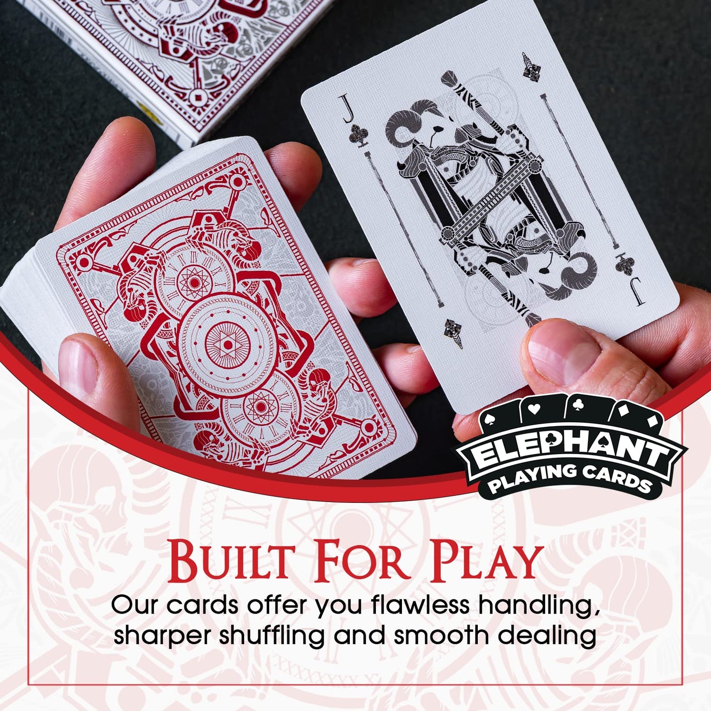 Infinitum Ghost White & Red Playing Cards Deck of Cards with Free Card Game eBook enhanced Card Deck Cool game-style Cards Unique Bright Colors for Kids & mature-themeds Card Decks Games Standard Size