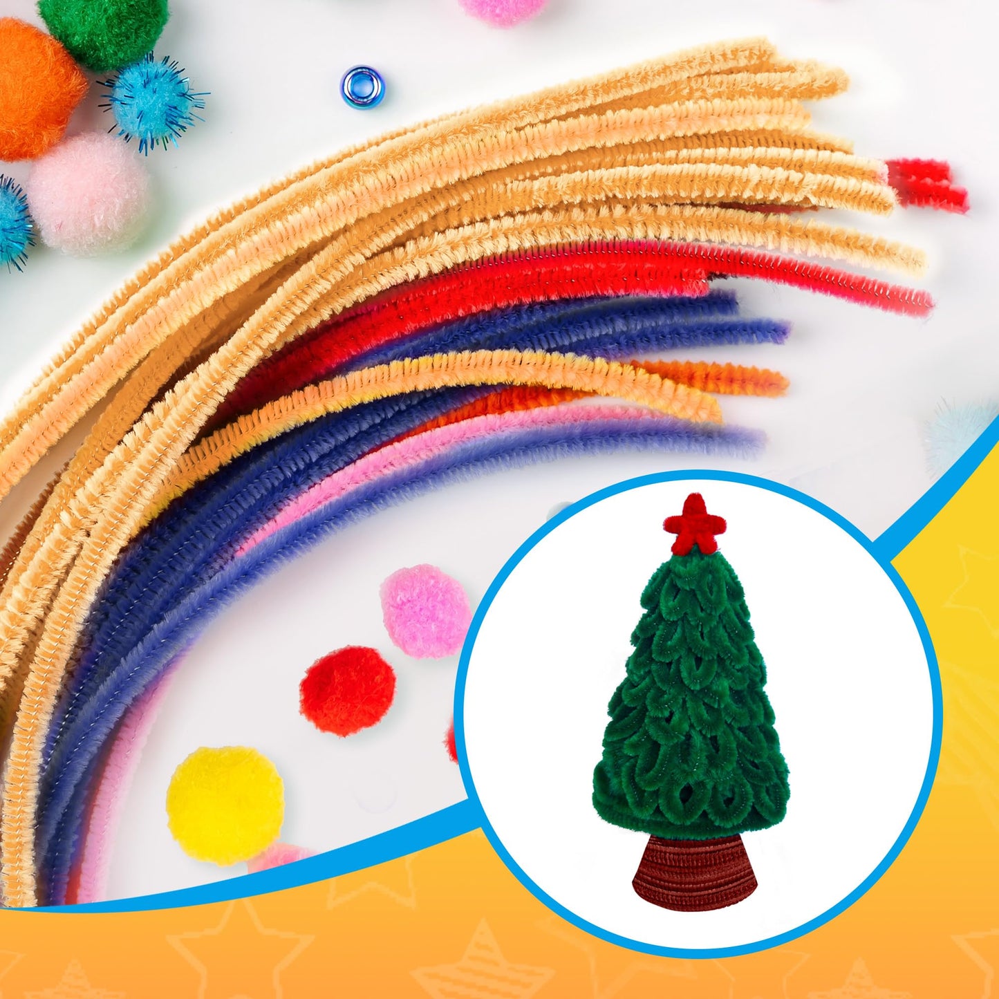 100PCS Dark Green Pipe Cleaners