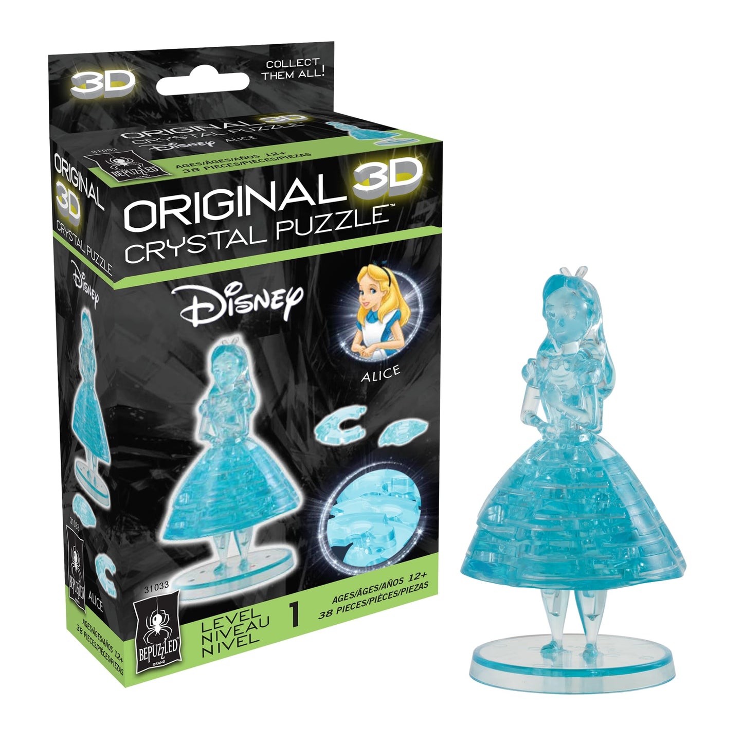 Bepuzzled, Disney Alice Original 3D Crystal Puzzle, Ages 12 And Up