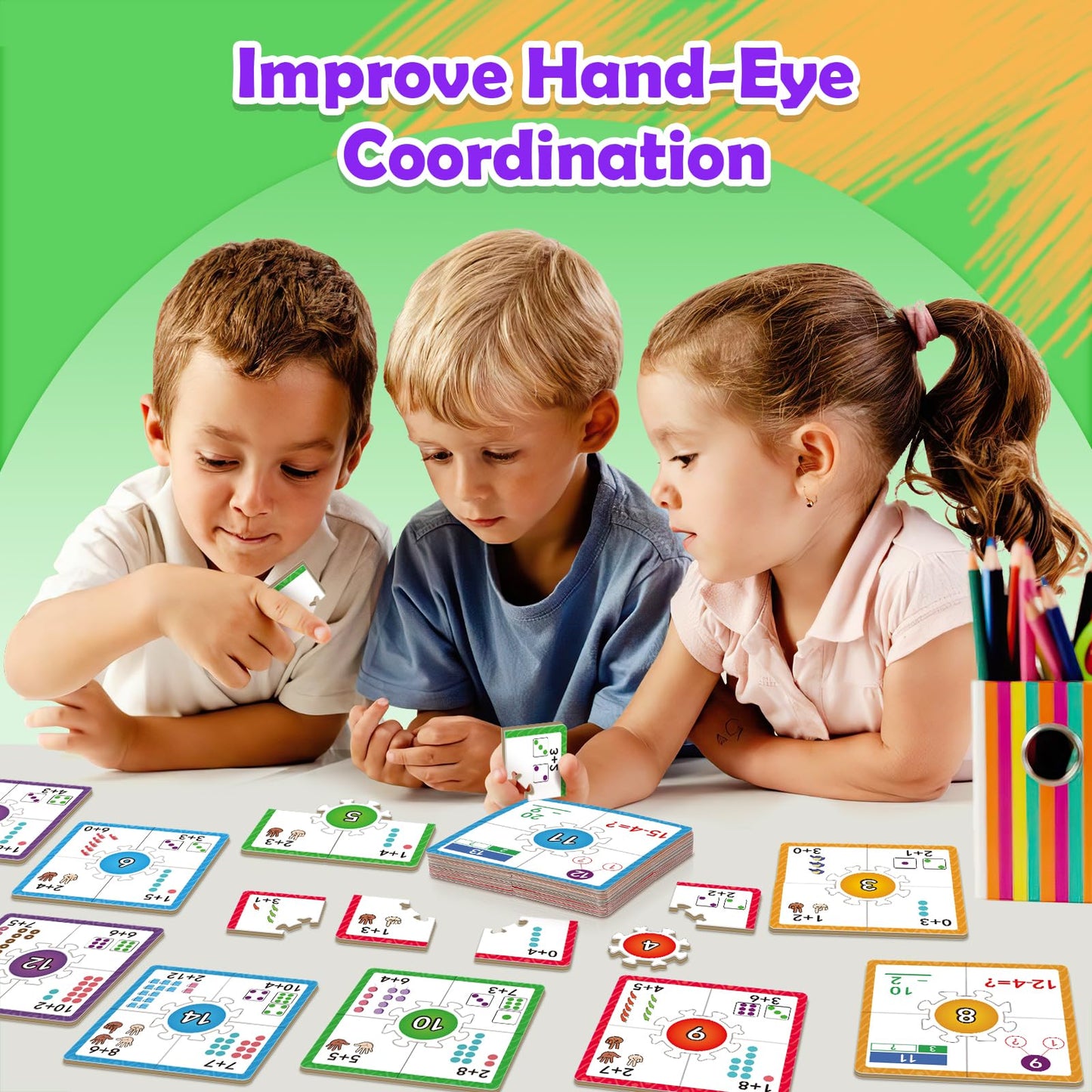 Edulok Math Games For Kids 5-7, Addition And Subtraction Educational Games, Math Puzzles Manipulatives For Preschoolers, Math Fl