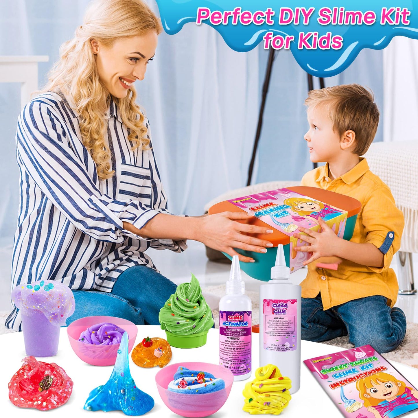 Yopinsand Ice Cream Diy Slime Kit, Slime Making Kit For Girls, Butter Slime, Foam Slime, Cloud Slime With Add-Ins, Foam Balls, C