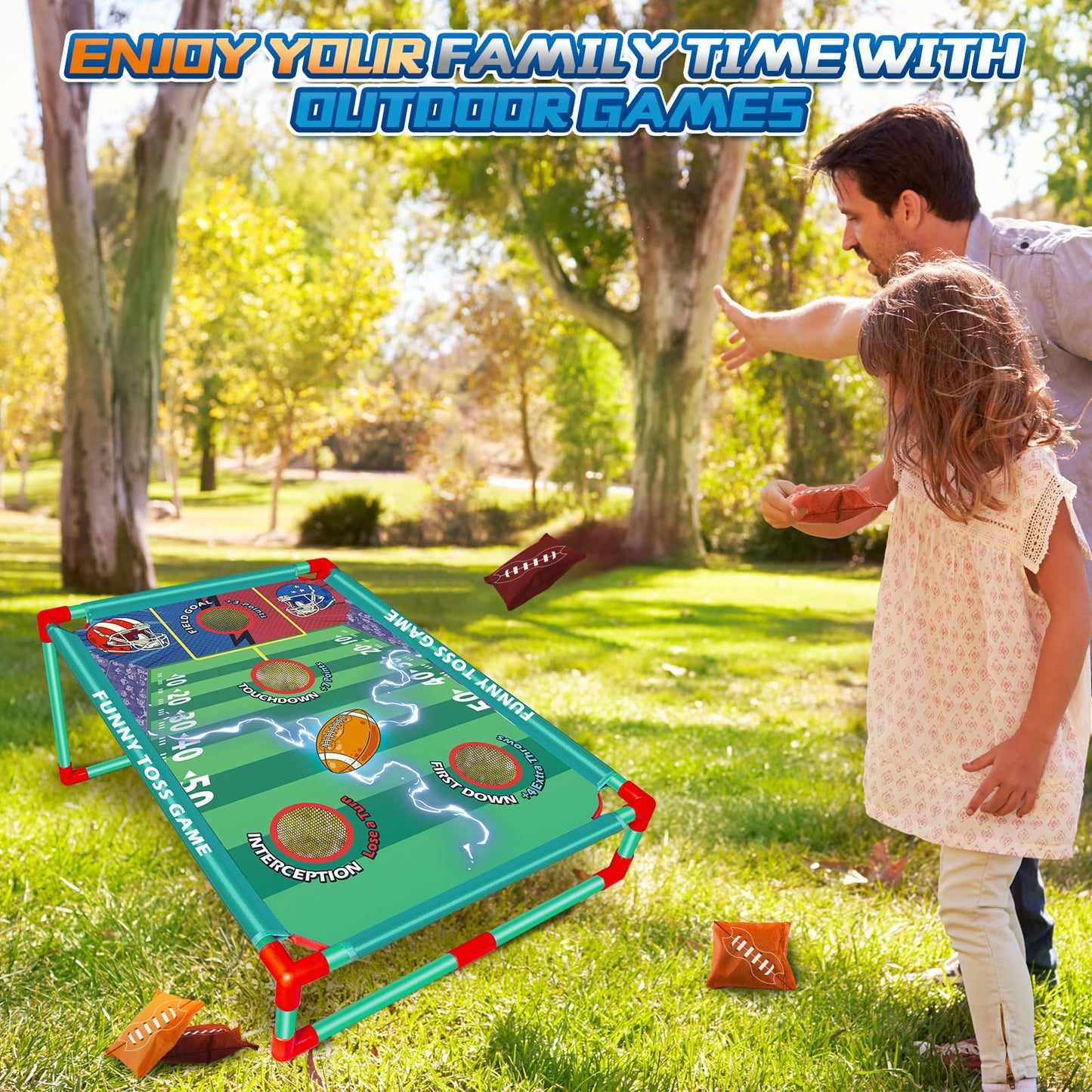 Bean Bag Toss Game For Kids, Outside Toys For 3 4 5 6 7 8+Years Old Boys And Girls, Outdoor Game For Kids, Ideal Birthday For 3-8 Years Old. Family Party Game Outdoor Activities