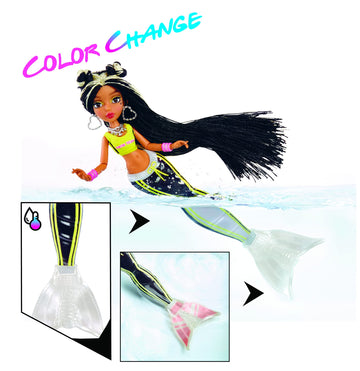 Mermaze Mermaidz Jordie Color Change Fashion Doll, Stylish Hair & Tail, Poseable, Ages 4-12, 580836 , 13.5 Inch