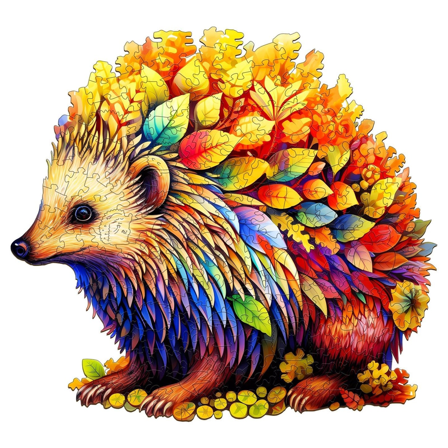 Wooden Puzzles For Adults - Clever Hedgehog Wooden Puzzle, Unique Shaped Wooden Jigsaw Puzzles For Adults, Wood Puzzles Adult, P