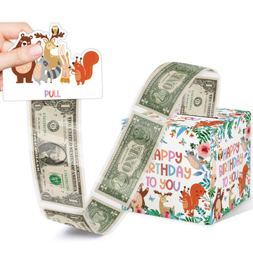 Birthday Surprise Money Box, Woodland Animal Party Favors, Money Gift Boxes For Cash For Birthday, Woodland Birthday Party Suppl