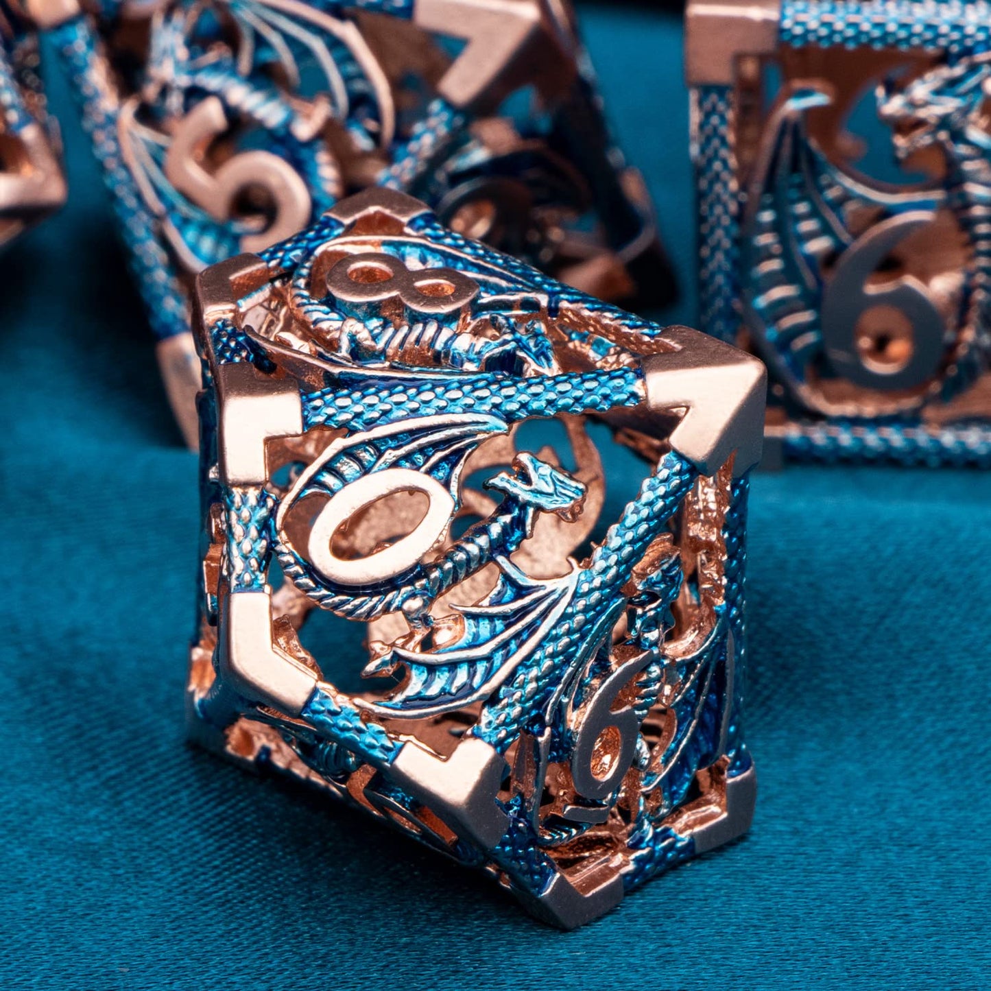ARUOHHA Hollow DND Metal Dice Set 7PCS Role Playing Games Dice with Gift Box, Dungeons and Dragons D and D Dice D+D Polyhedral D