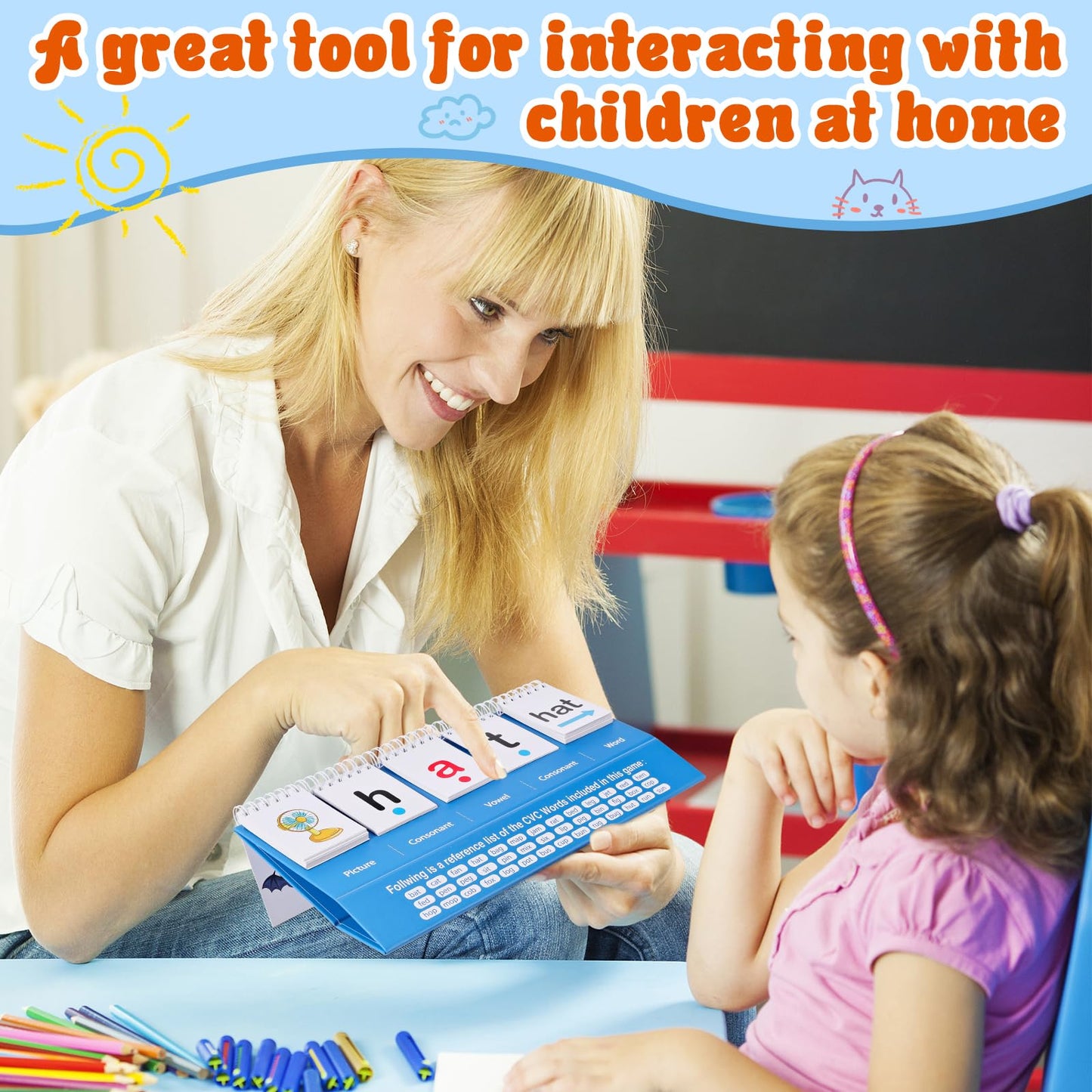 Cvc Words Games First Grade Classroom Must Haves, Phonics Games For Kindergarten First 2Nd Grade, Sight Words Flash Cards Spelling Reading Preschool Learning Games Spelling Educational Toy Gifts