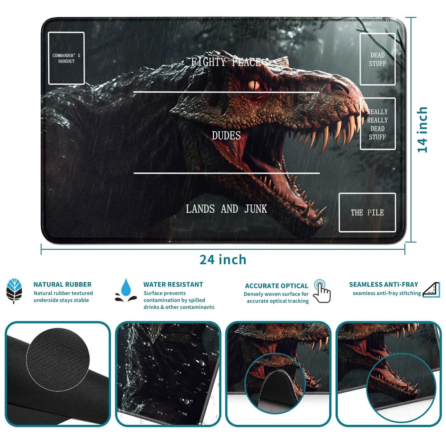 Rwutytiul Dragon Forest Card Playmat 24 X 14 Inch With Tube Bag, Card Gameplay Playmat With Zones Commander Deck Board Mtg Rpg C
