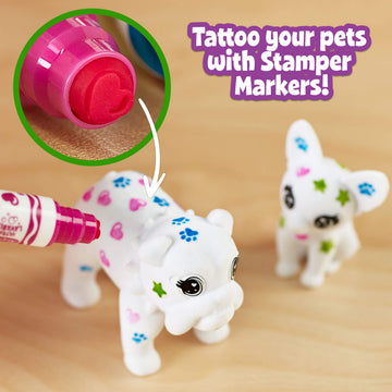 Crayola Scribble Scrubbie Pets Tattoo Shop Playset, Vinyl, One Size, Gift for Kids Age 3-6, Model 74-7367