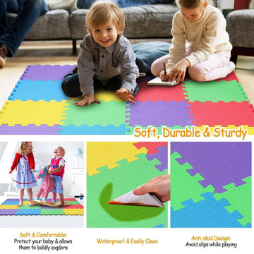 Febyyer Kid’s Foam Play Mats - 20pcs Puzzle EVA Mats for Playroom, Safe & Colorful, Model FB-S20P008YT